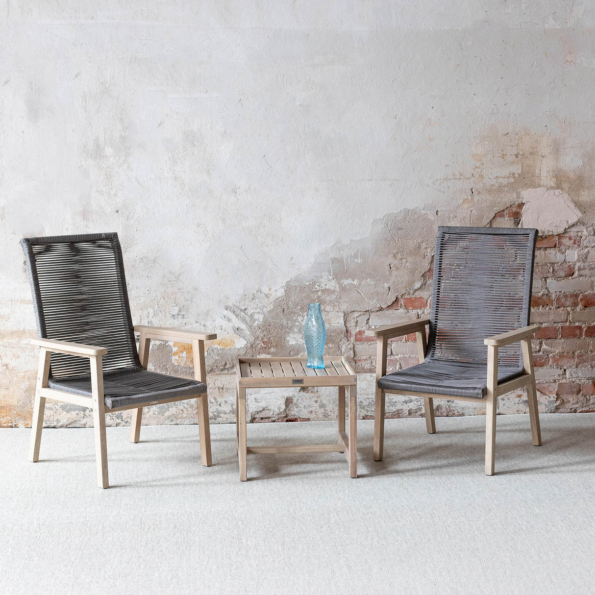 mypureliving Stühle Zweier Set aus | mit Akazienholz Beistelltisch Soul